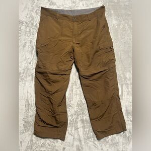 Cabelas Tear Away Pants Mens 42x30 Cargo Brown Pockets Outdoor